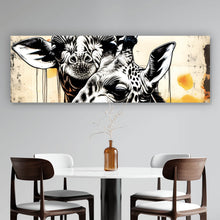 Lade das Bild in den Galerie-Viewer, Poster Verliebtes Giraffenpaar Abstrakt Panorama
