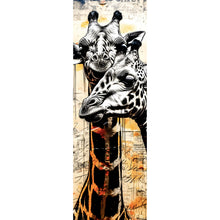 Lade das Bild in den Galerie-Viewer, Acrylglasbild Verliebtes Giraffenpaar Abstrakt Panorama Hoch
