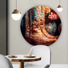 Lade das Bild in den Galerie-Viewer, Aluminiumbild gebürstet Verzierte Cowboy Boots Kreis
