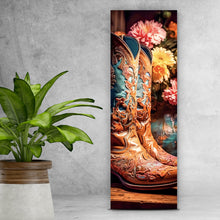 Lade das Bild in den Galerie-Viewer, Aluminiumbild Verzierte Cowboy Boots Panorama Hoch
