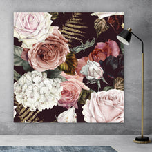 Lade das Bild in den Galerie-Viewer, Aluminiumbild gebürstet Vintage Blumen No.1 Quadrat
