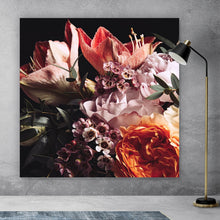 Lade das Bild in den Galerie-Viewer, Aluminiumbild gebürstet Vintage Blumenstrauß Quadrat
