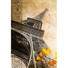 Lade das Bild in den Galerie-Viewer, Aluminiumbild gebürstet Vintage Eiffelturm Hochformat
