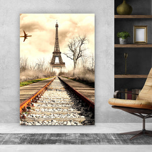 Acrylglasbild Vintage Eiffelturm Frankreich Hochformat