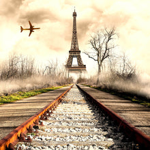 Lade das Bild in den Galerie-Viewer, Aluminiumbild Vintage Eiffelturm Frankreich Quadrat
