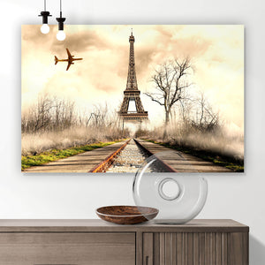 Poster Vintage Eiffelturm Frankreich Querformat