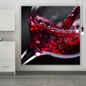 Acrylglasbild Vollmundiger Rotwein Quadrat