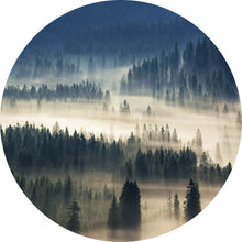 Lade das Bild in den Galerie-Viewer, Aluminiumbild Wald im Nebel Kreis
