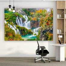 Lade das Bild in den Galerie-Viewer, Acrylglasbild Wasserfälle im Nationalpark Kroatien Querformat
