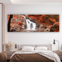 Lade das Bild in den Galerie-Viewer, Aluminiumbild Wasserfall im Herbst Panorama
