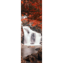 Lade das Bild in den Galerie-Viewer, Aluminiumbild gebürstet Wasserfall im Herbst Panorama Hoch
