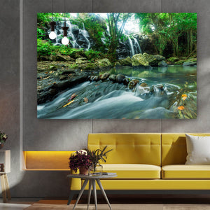 Poster Wasserfall im Regenwald Querformat