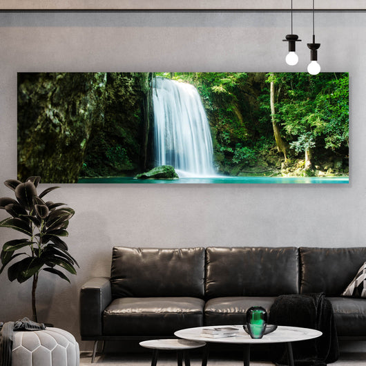 Poster Wasserfall im Wald von Thailand Panorama