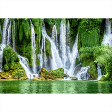 Lade das Bild in den Galerie-Viewer, Aluminiumbild gebürstet Wasserfall in Bosnien Querformat
