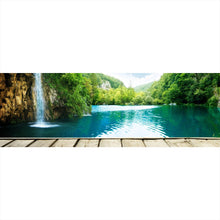 Lade das Bild in den Galerie-Viewer, Aluminiumbild gebürstet Wasserfall in Kroatien Panorama
