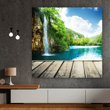 Lade das Bild in den Galerie-Viewer, Aluminiumbild Wasserfall in Kroatien Quadrat
