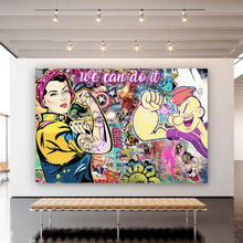 Lade das Bild in den Galerie-Viewer, Leinwandbild We Can do it Pop Art Querformat
