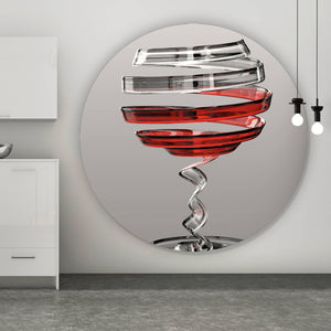 Aluminiumbild Weinglas Modern Art Kreis