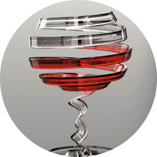 Lade das Bild in den Galerie-Viewer, Aluminiumbild gebürstet Weinglas Modern Art Kreis
