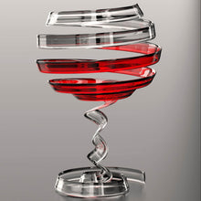 Lade das Bild in den Galerie-Viewer, Aluminiumbild gebürstet Weinglas Modern Art Quadrat
