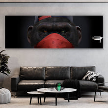 Lade das Bild in den Galerie-Viewer, Spannrahmenbild Affe mit rotem Tuch Panorama
