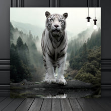 Lade das Bild in den Galerie-Viewer, Poster Weisser Tiger am Waldrand Quadrat
