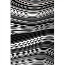 Lade das Bild in den Galerie-Viewer, Aluminiumbild gebürstet Wellenlinien Muster Hochformat
