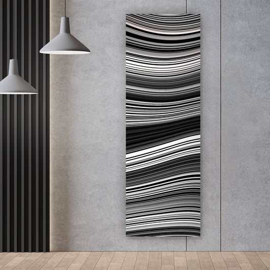 Aluminiumbild Wellenlinien Muster Panorama Hoch