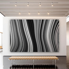 Lade das Bild in den Galerie-Viewer, Aluminiumbild gebürstet Wellenlinien Muster Querformat
