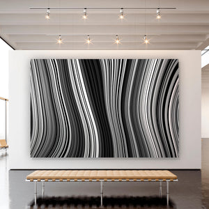 Aluminiumbild gebürstet Wellenlinien Muster Querformat