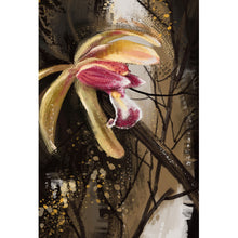 Lade das Bild in den Galerie-Viewer, Aluminiumbild gebürstet Wilde Orchidee Abstrakt Hochformat
