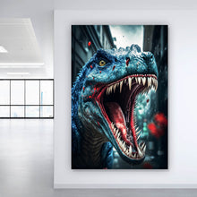 Lade das Bild in den Galerie-Viewer, Leinwandbild Wilder Dinosaurier Digital Art Hochformat
