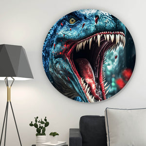 Aluminiumbild Wilder Dinosaurier Digital Art Kreis