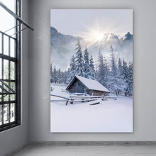 Lade das Bild in den Galerie-Viewer, Leinwandbild Winter Idylle Hochformat

