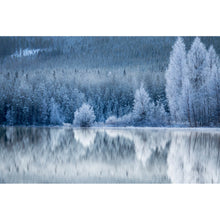 Lade das Bild in den Galerie-Viewer, Leinwandbild Winterlandschaft am See Querformat
