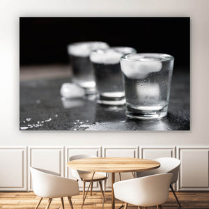 Acrylglasbild Wodka mit Eis Querformat