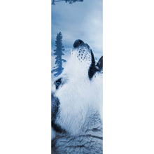 Lade das Bild in den Galerie-Viewer, Aluminiumbild Wolf der zum Mond heult Panorama Hoch
