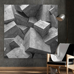 Aluminiumbild Würfel Wand Quadrat