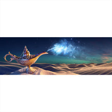 Lade das Bild in den Galerie-Viewer, Acrylglasbild Wunderlampe in der Wüste bei Nacht Panorama
