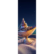 Lade das Bild in den Galerie-Viewer, Leinwandbild Wunderlampe in der Wüste bei Nacht Panorama Hoch
