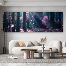Lade das Bild in den Galerie-Viewer, Aluminiumbild gebürstet Zauberwald Violett Panorama
