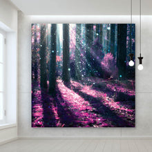 Lade das Bild in den Galerie-Viewer, Aluminiumbild gebürstet Zauberwald Violett Quadrat

