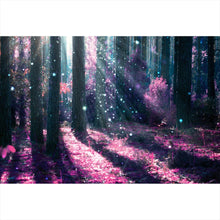 Lade das Bild in den Galerie-Viewer, Aluminiumbild gebürstet Zauberwald Violett Querformat
