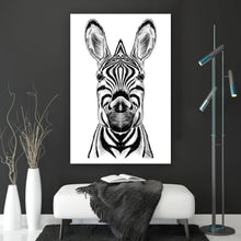 Lade das Bild in den Galerie-Viewer, Spannrahmenbild Zebra im Zeichenstil Hochformat
