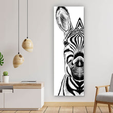 Lade das Bild in den Galerie-Viewer, Spannrahmenbild Zebra im Zeichenstil Panorama Hoch
