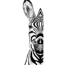 Lade das Bild in den Galerie-Viewer, Aluminiumbild Zebra im Zeichenstil Panorama Hoch
