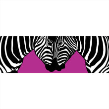 Lade das Bild in den Galerie-Viewer, Aluminiumbild gebürstet Zebrapaar Pink Panorama
