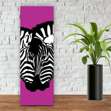 Lade das Bild in den Galerie-Viewer, Acrylglasbild Zebrapaar Pink Panorama Hoch
