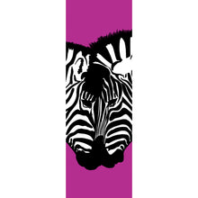 Lade das Bild in den Galerie-Viewer, Acrylglasbild Zebrapaar Pink Panorama Hoch
