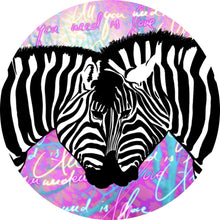 Lade das Bild in den Galerie-Viewer, Aluminiumbild gebürstet Zebras All you need is love Kreis

